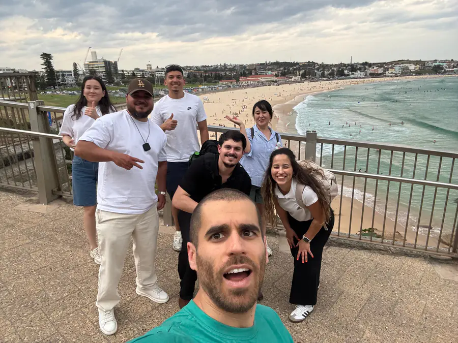 Bondi Beach group photo Boston Institute class group photo at Bondi Beach in Sydney