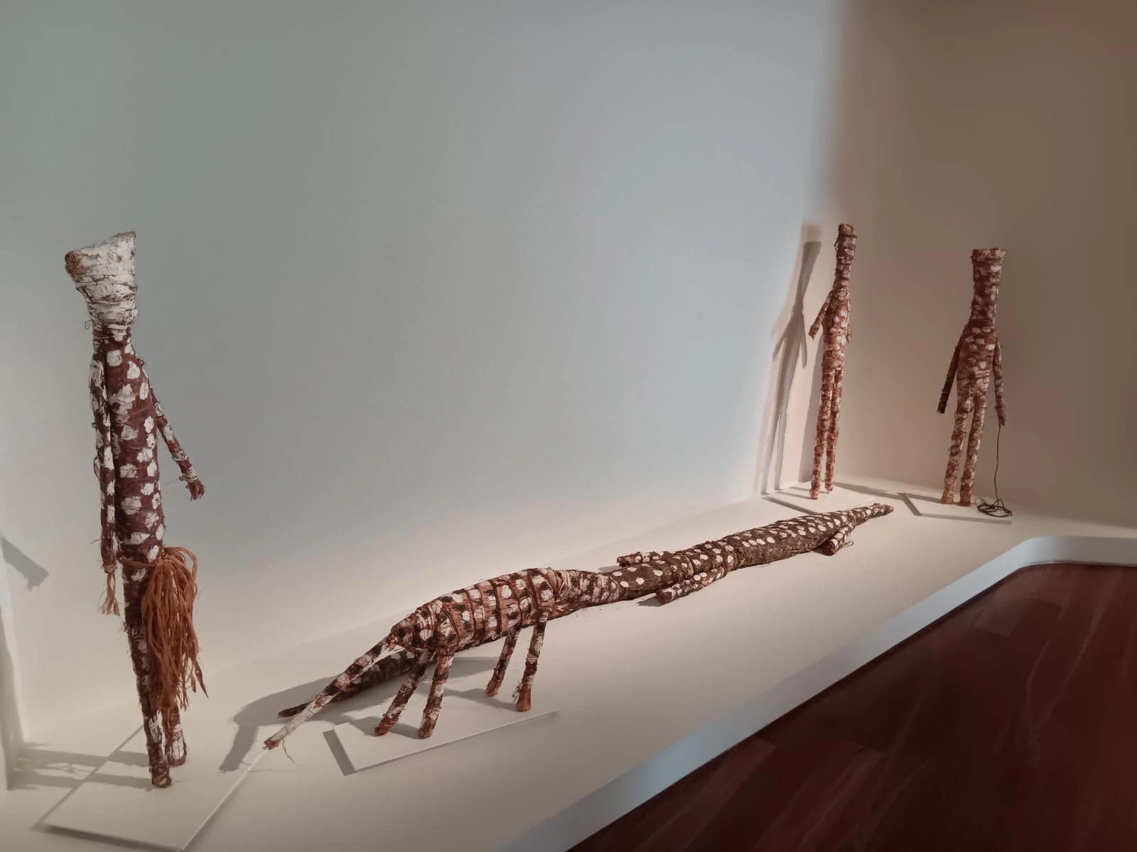 Woven sculptures Woven animal sculptures on display at a Sydney art gallery