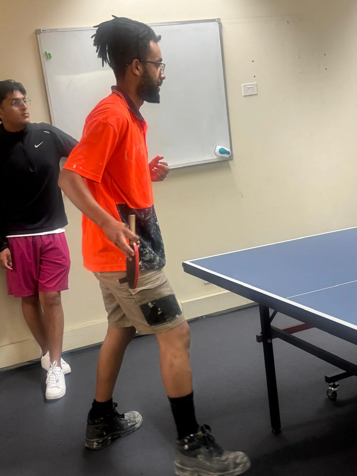 Waiting to play, 2025 Students waiting their turn at the Boston Institute table tennis table