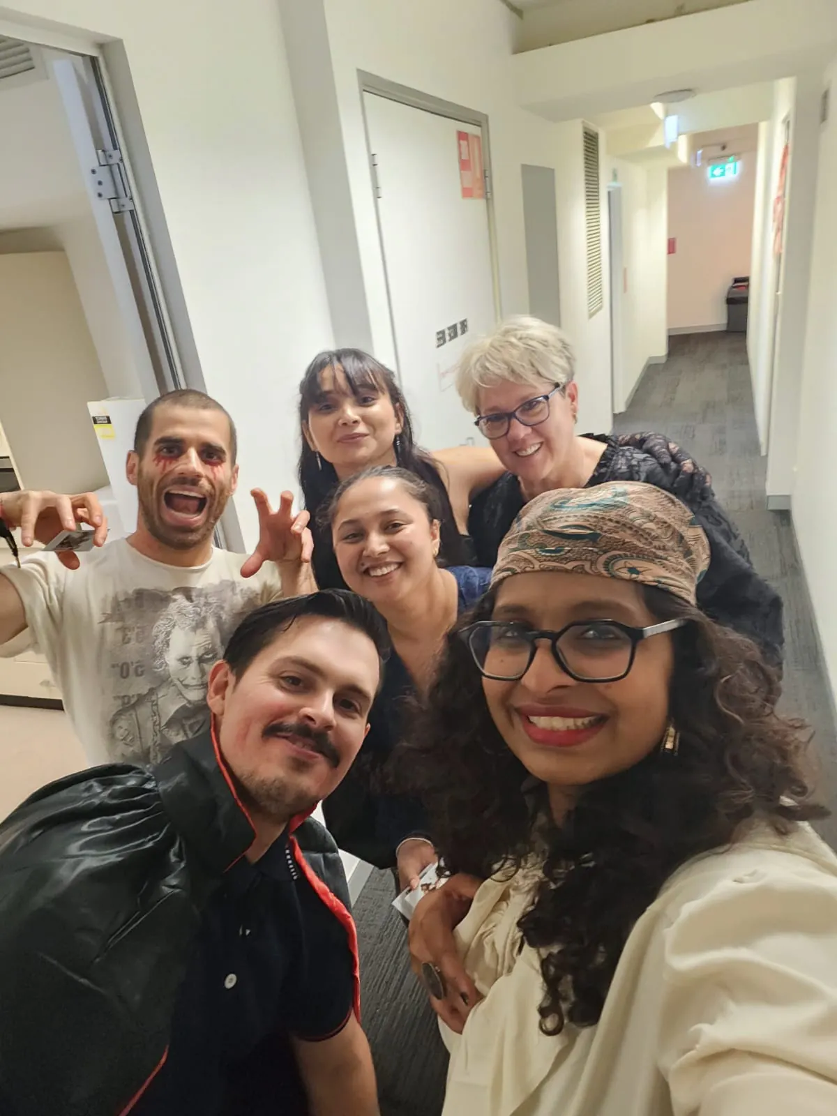 Halloween group selfie, 2025 Group selfie of Boston Institute students and teachers in Halloween costumes