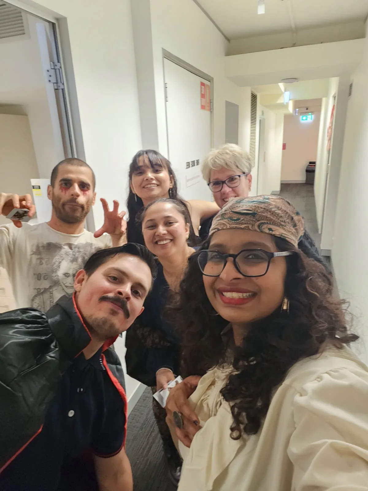 Teachers and students selfie, Halloween 2025 Selfie of Boston Institute teachers and students in Halloween costume